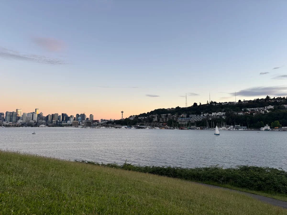 Lake Union view of Seattle skyline and Space Needle